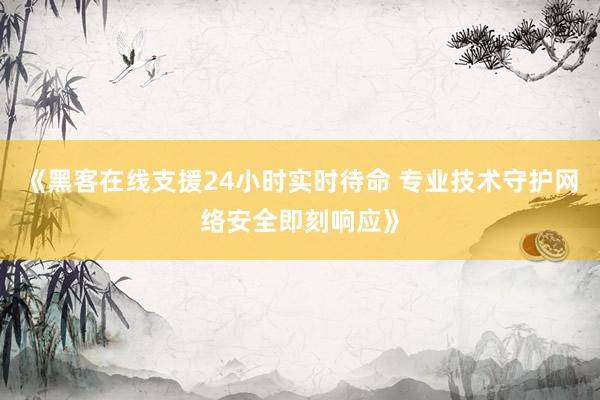 《黑客在线支援24小时实时待命 专业技术守护网络安全即刻响应》